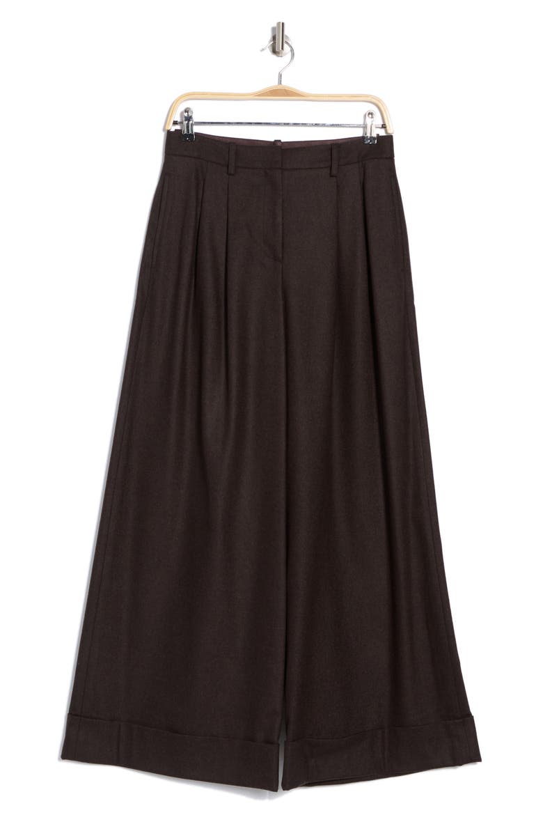 Averyl High Waist Wide Leg Wool Blend Pants, Alternate, color, ESPRESSO