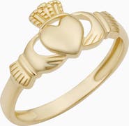 Oradina 14K Gold Claddagh Band Ring