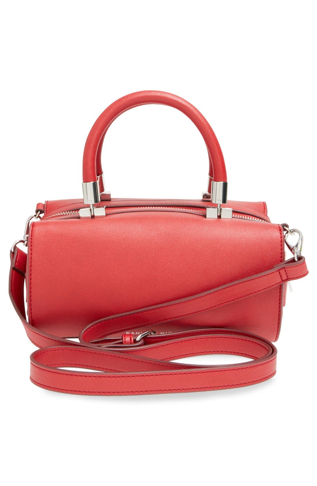 'Whitney' Faux Leather Crossbody Bag, Alternate, color, RED