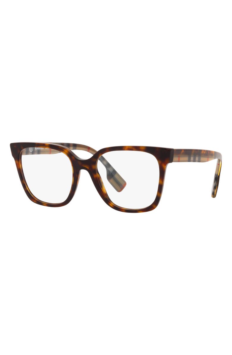 Burberry Evelyn 52mm Square Optical Glasses, Alternate, color, Dark Havana