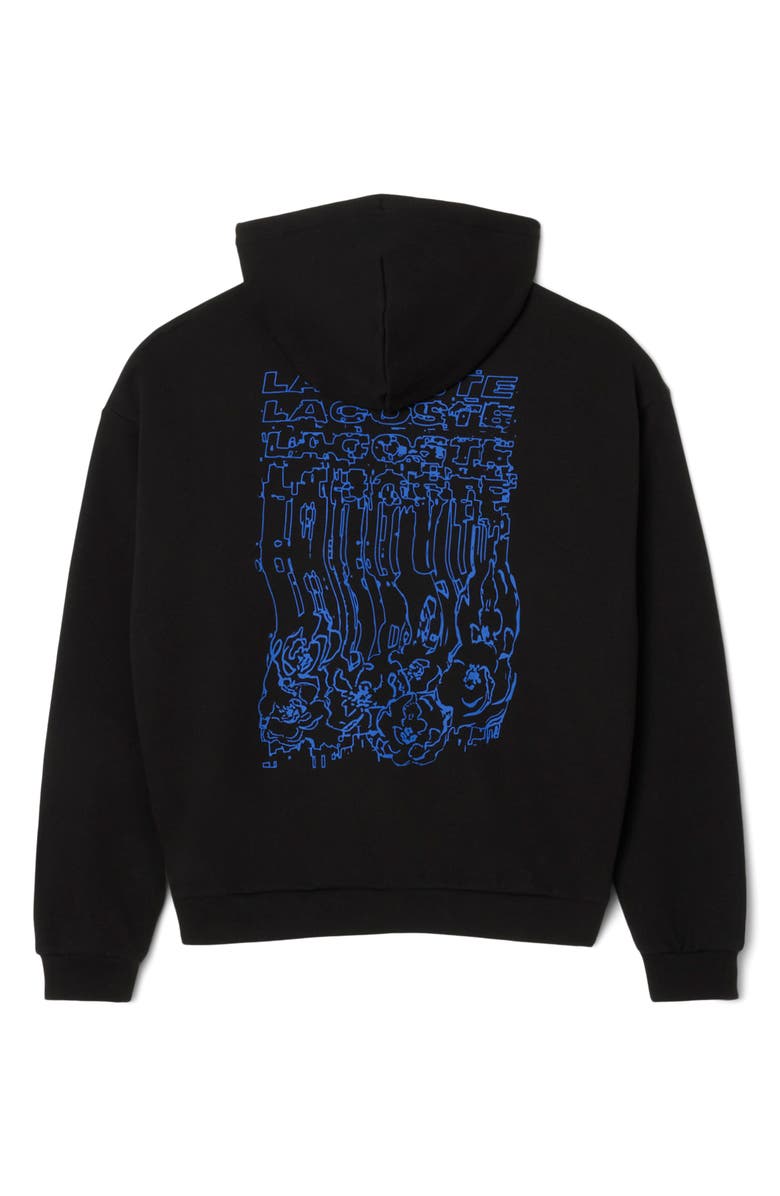 Lacoste Graphic Hoodie Sweatshirt, Alternate, color, Black