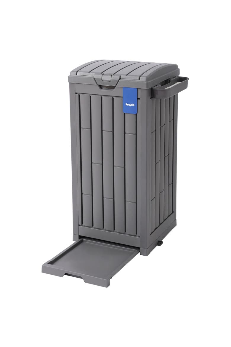 31 Gallon Outdoor Trash Can Ash Tray, Main, color, Gray