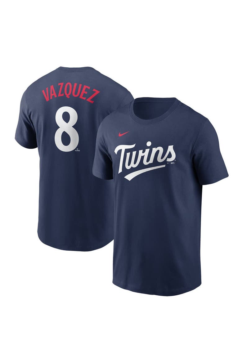 Men's Nike Christian Vazquez Navy Minnesota Twins Fuse Name & Number T-Shirt, Main, color, Navy