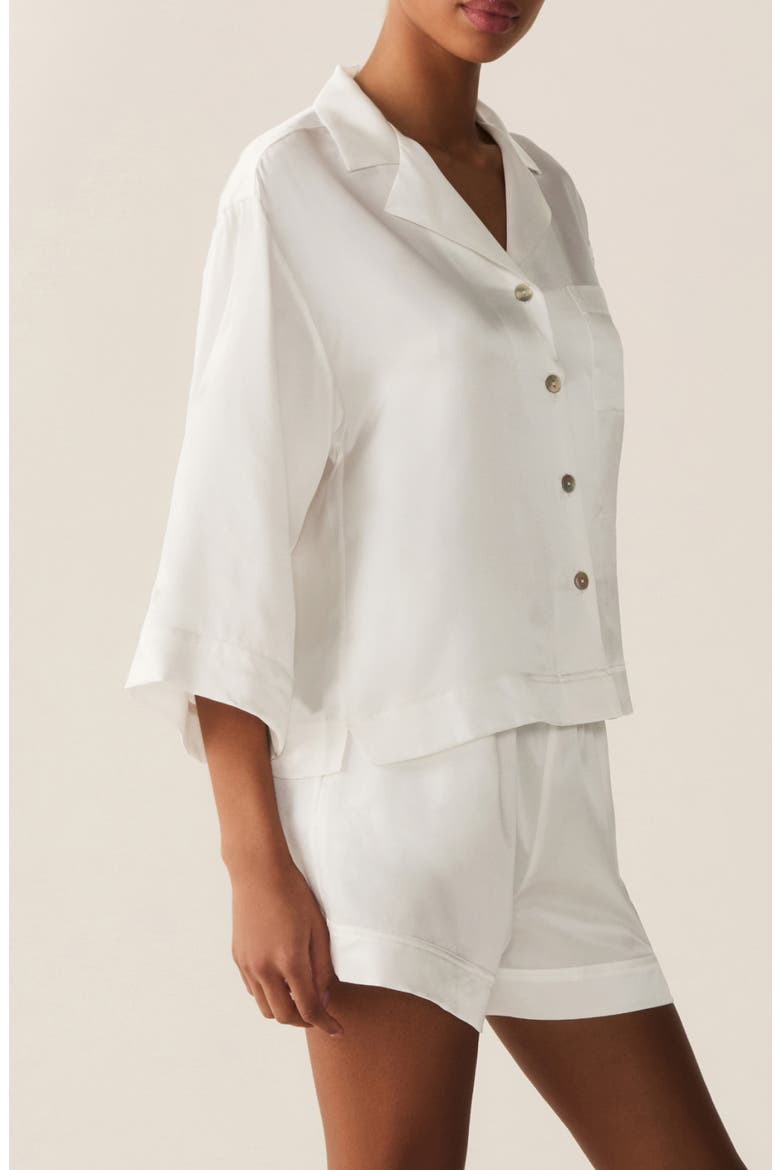 Olivia Silk Pajamas, Alternate, color, WHITE