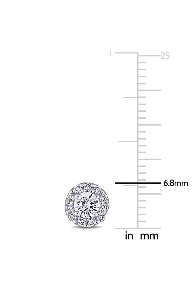 Lab-Grown Diamond Halo Stud Earrings 14k, Alternate, color, White Gold