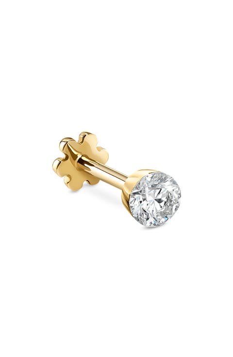 Invisible Diamond Threaded Stud Earring