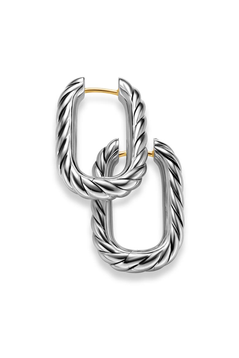 DY Madison® Cable Hoop Earrings in Sterling Silver, 24.3mm, Alternate, color, STERLING SILVER