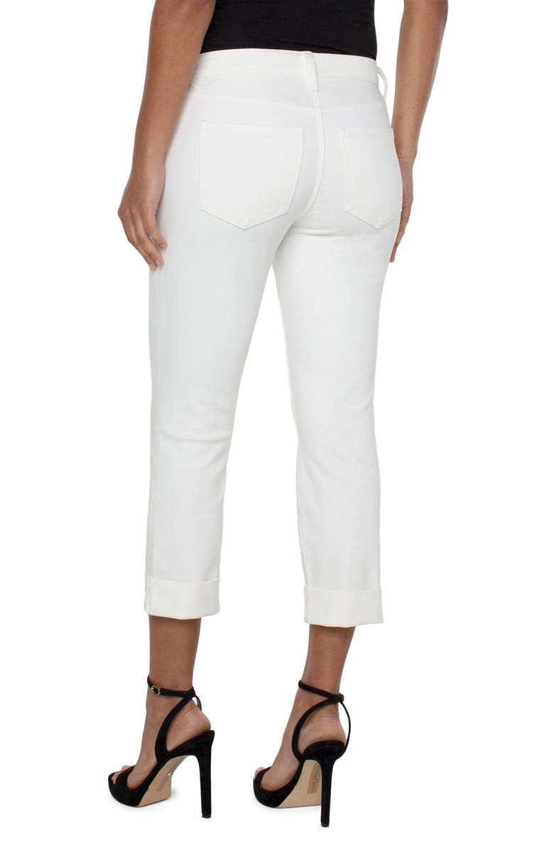 Liverpool Los Angeles Charlie Roll Cuff Crop Jeans, Alternate, color, Bone White