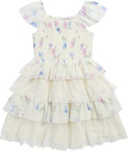 Zunie Kids' Floral Tiered Party Dress