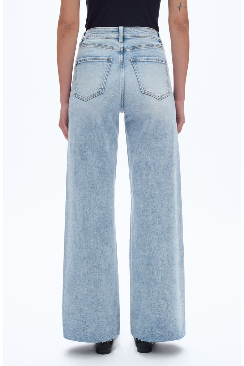 High Waist Raw Hem Wide Leg Jeans, Alternate, color, LIGHT BLUE