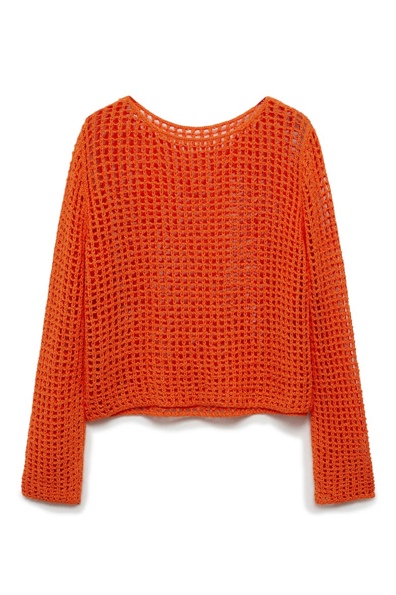 Openwork Sweater, Alternate, color, ORANGE