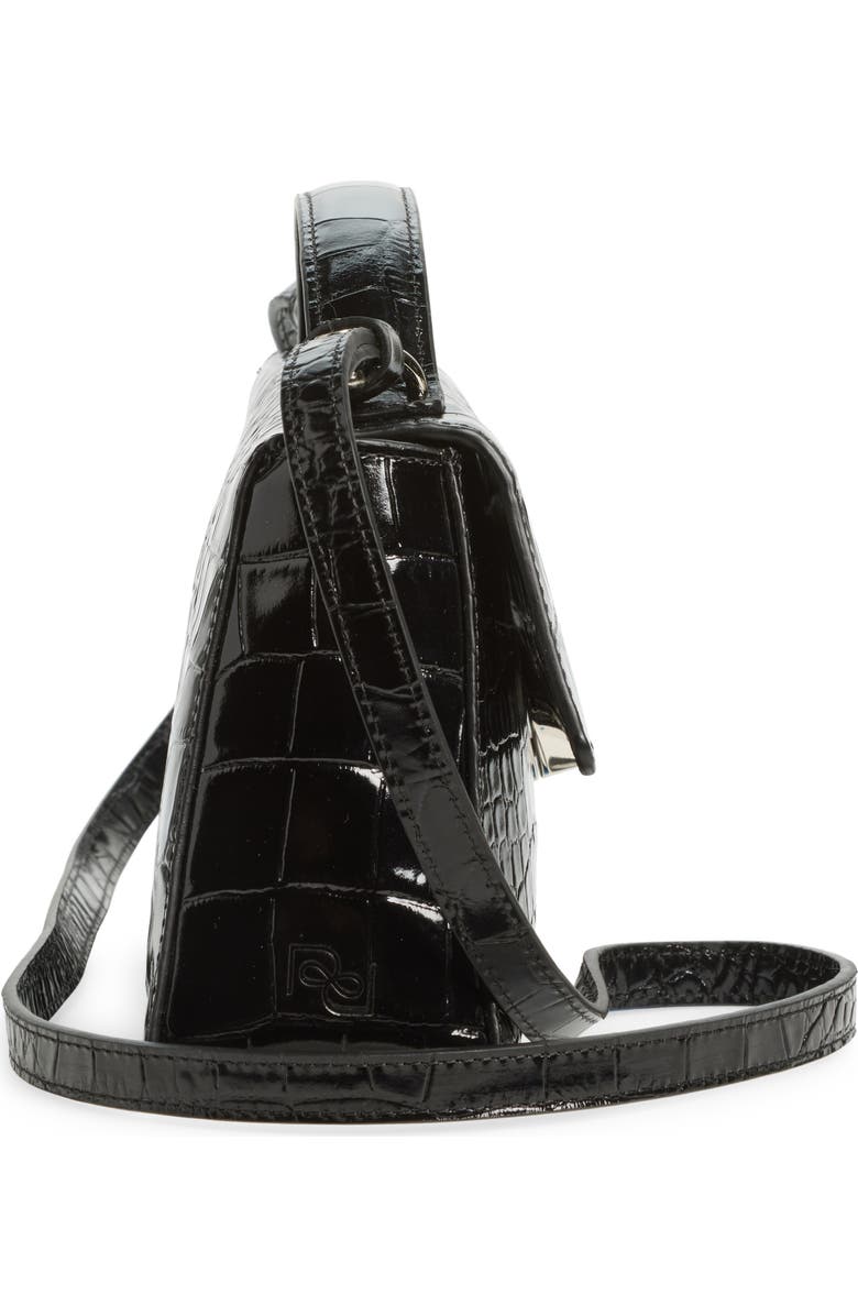 Reformation Gia Croc Embossed Leather Shoulder Bag, Alternate, color,