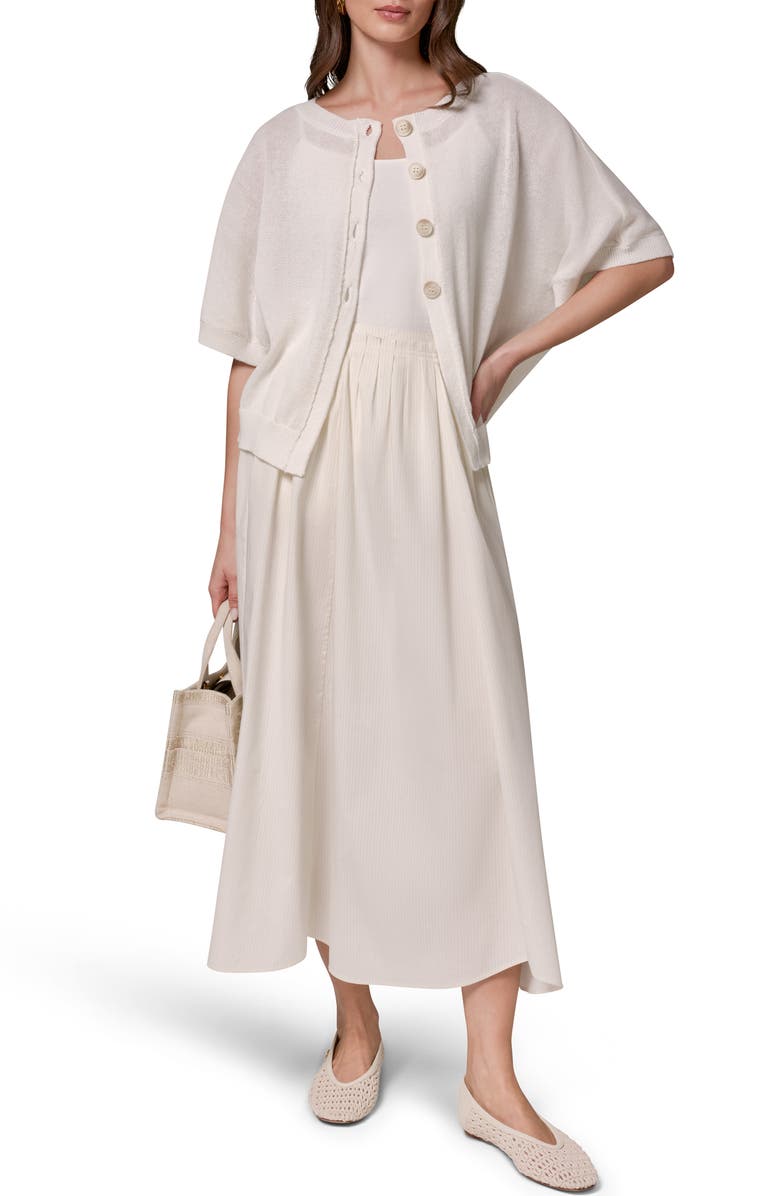 Donna Karan New York Easy Short Sleeve Cardigan, Alternate, color, Sandstone