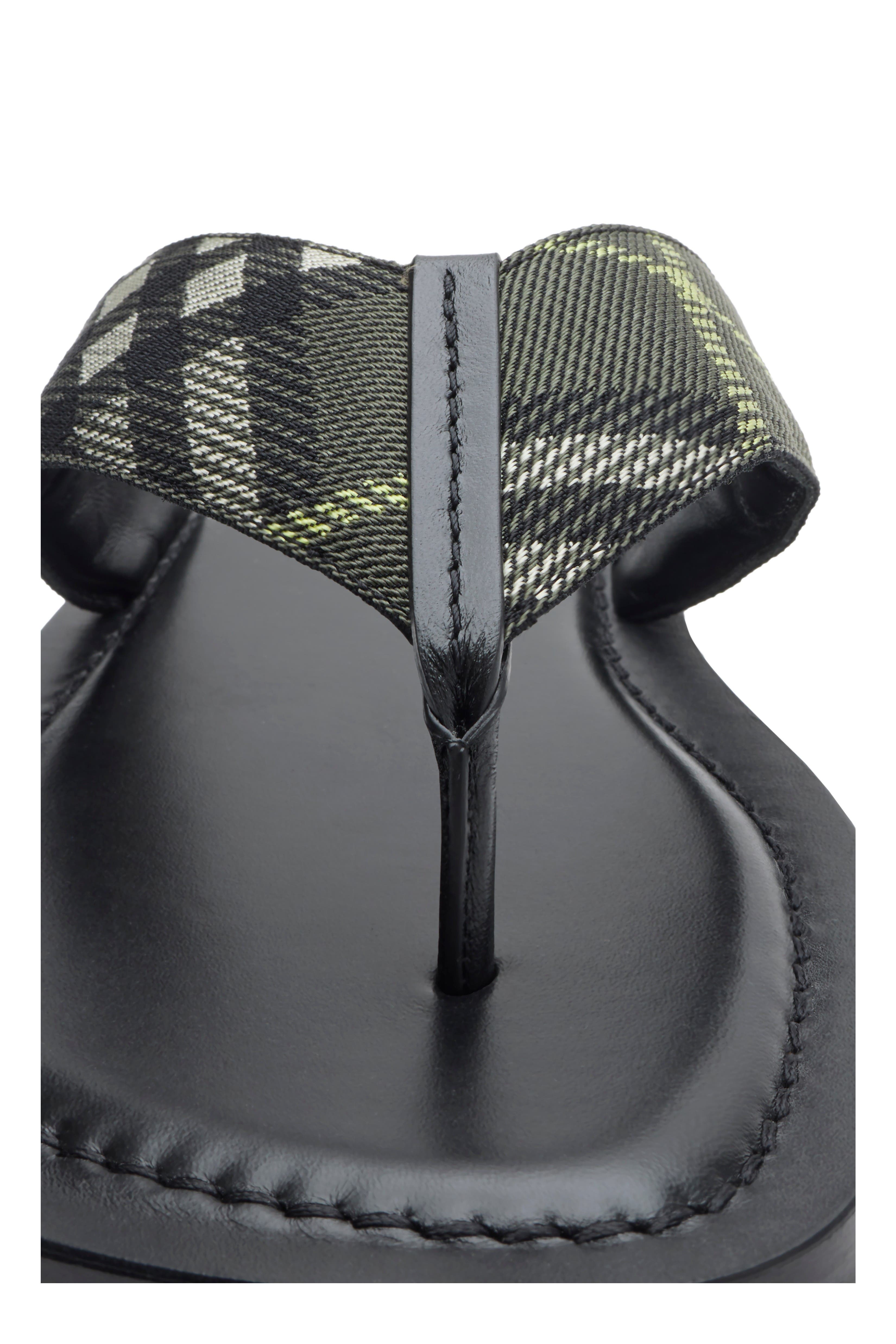 Burberry Check Pavilion Sandals, Alternate, color, Thicket Green