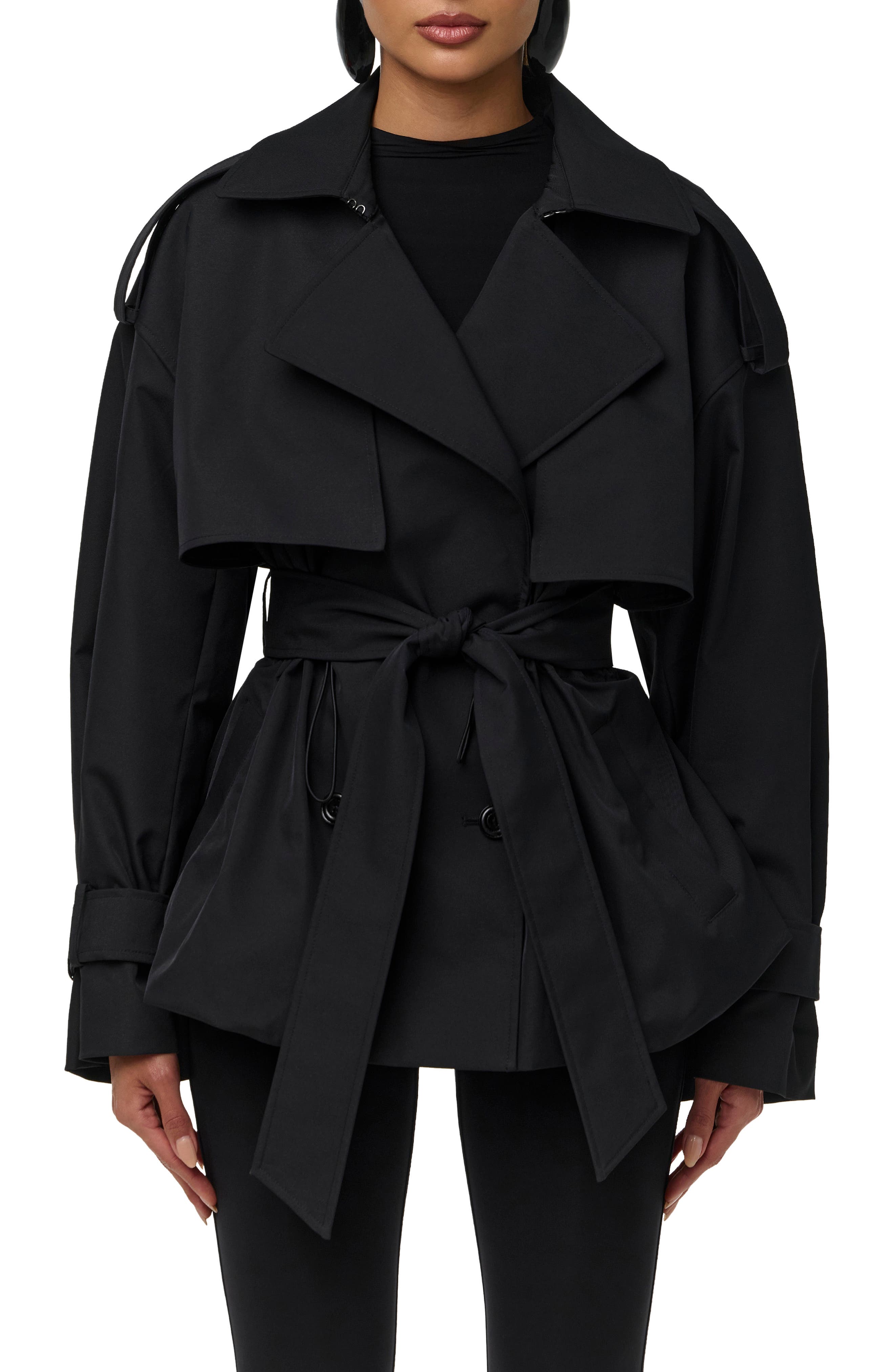 Naked Wardrobe Nylon Bubble Trench Coat (Women) | Nordstrom