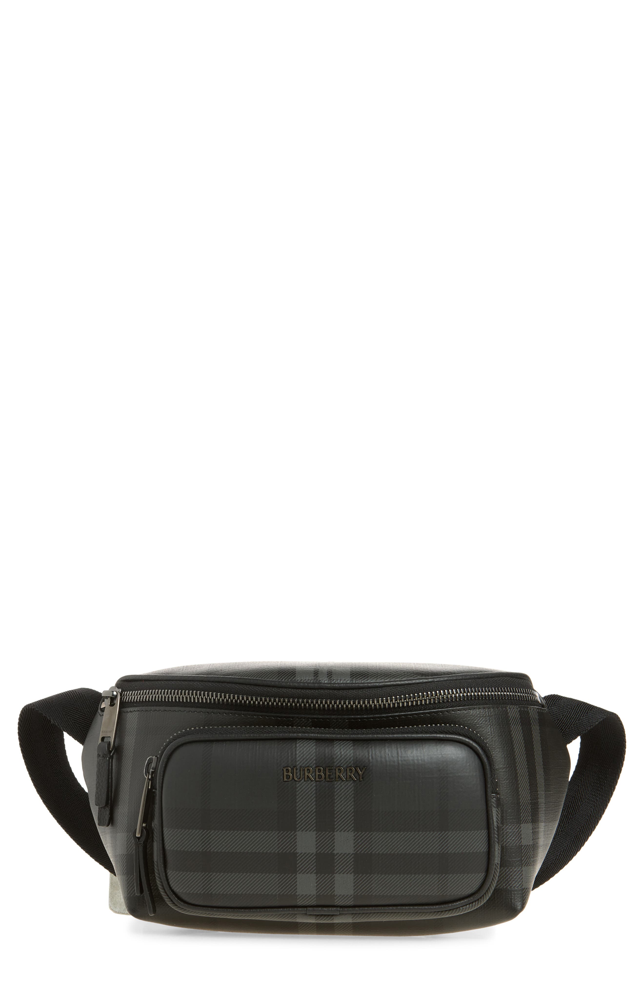 Iron Check Belt Bag, Main, color, IRON