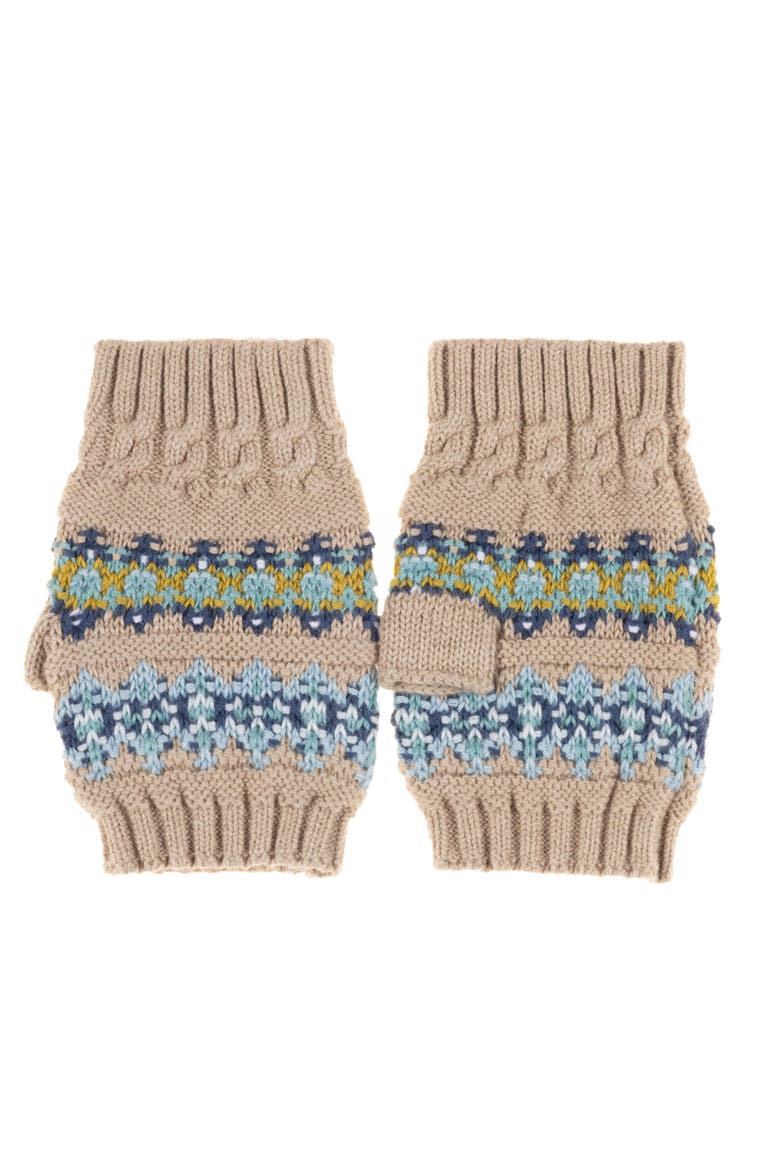 Fairisle Glove, Alternate, color, Oatmeal Heather