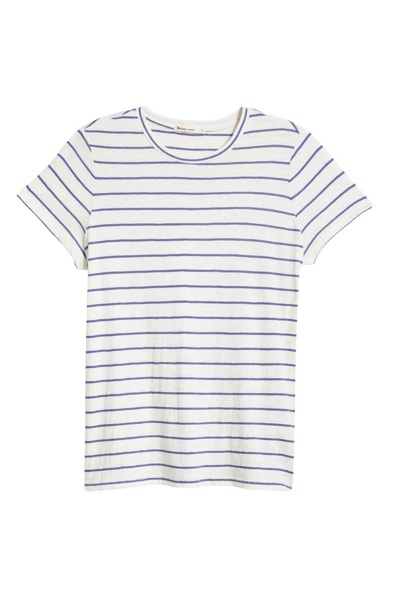 Marine Layer Swing Stripe Crewneck T-Shirt, Alternate, color, Skipper Blue Stripe