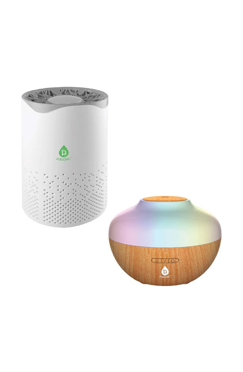 PURSONIC Fresh Air & Aromatherapy Bundle True HEPA Air Purifier & Essential Oil Diffuser, Main, color, Multicolor