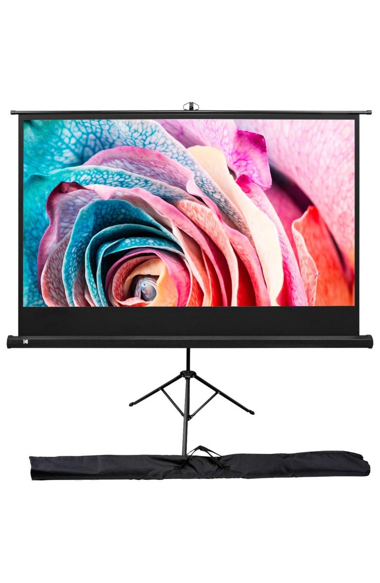 Kodak 100 Projector Screen with Stand, Portable 169 Projector Screen with Tripod Stand & Bag, Main, color, Black