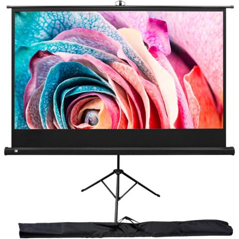 100 Projector Screen with Stand, Portable 169 Projector Screen with Tripod Stand & Bag