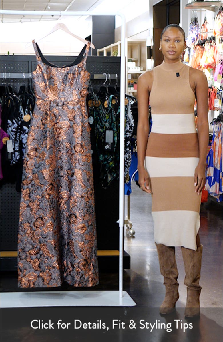 Vienna Metallic Floral Jacquard A-Line Gown, sales video thumbnail