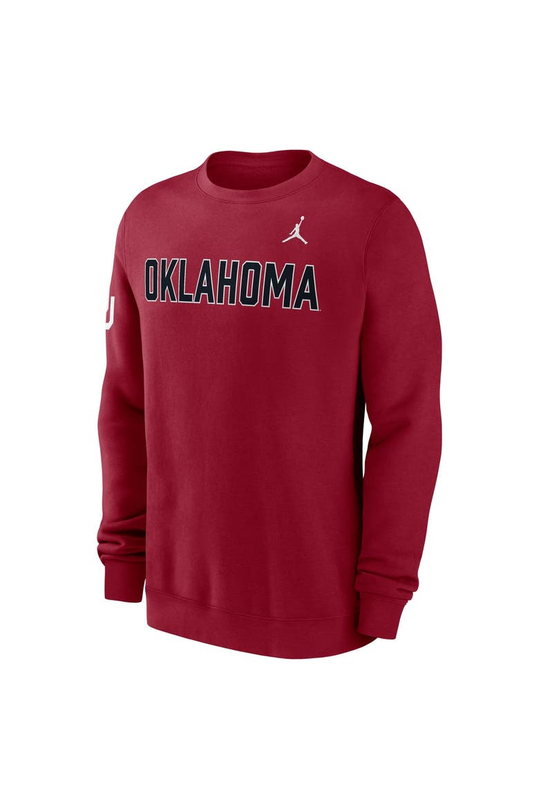 Men's Jordan Brand Crimson Oklahoma Sooners 2026 Sideline Club Sweatshirt, Alternate, color, Crimson