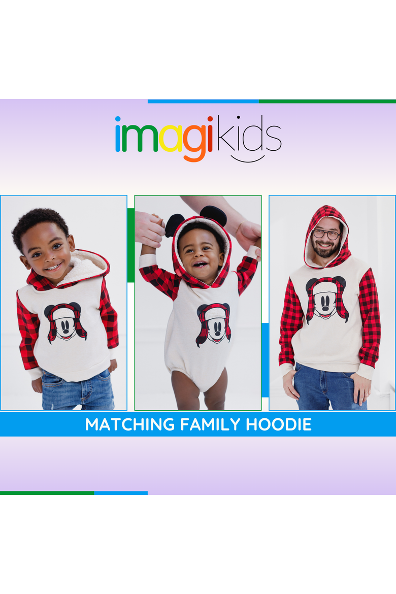Mickey Mouse Holiday Fleece Hooded Pullover, Alternate, color, Oatmeal Red Mickey
