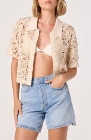 ASTR the Label Loren Lace Short Sleeve Shirt