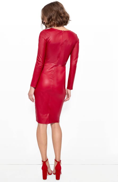 As B Y Df Mrs. Smith Stretch Leather Dress In Coco Red