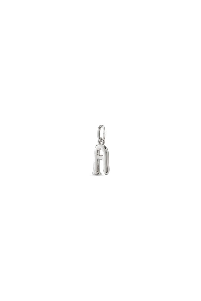 Sterling Silver-Plated Letter A Charm, Alternate, color, Silver
