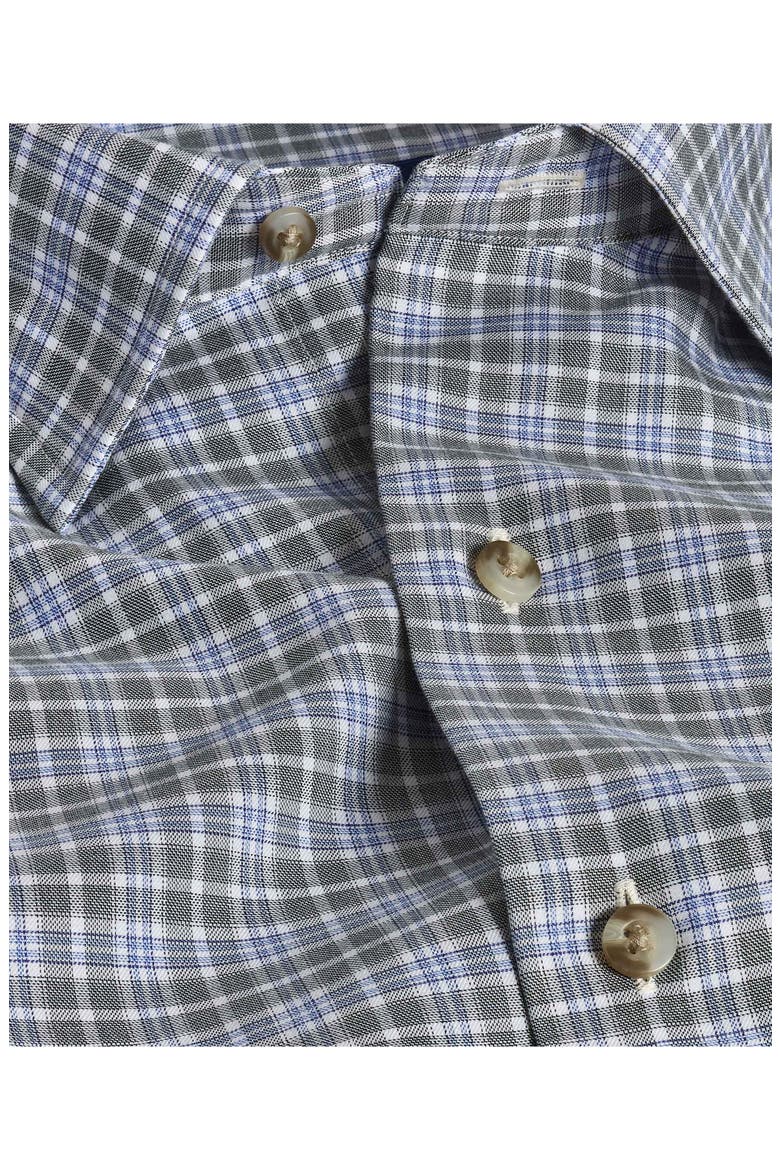 Check Twill Hidden Button-Down Shirt, Alternate, color, GREEN/ SKY