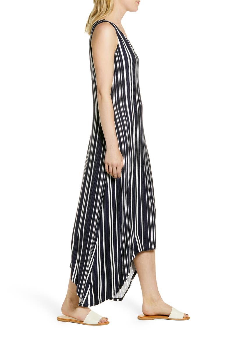 Anoche Stripe Maxi Dress, Alternate, color, BLACK