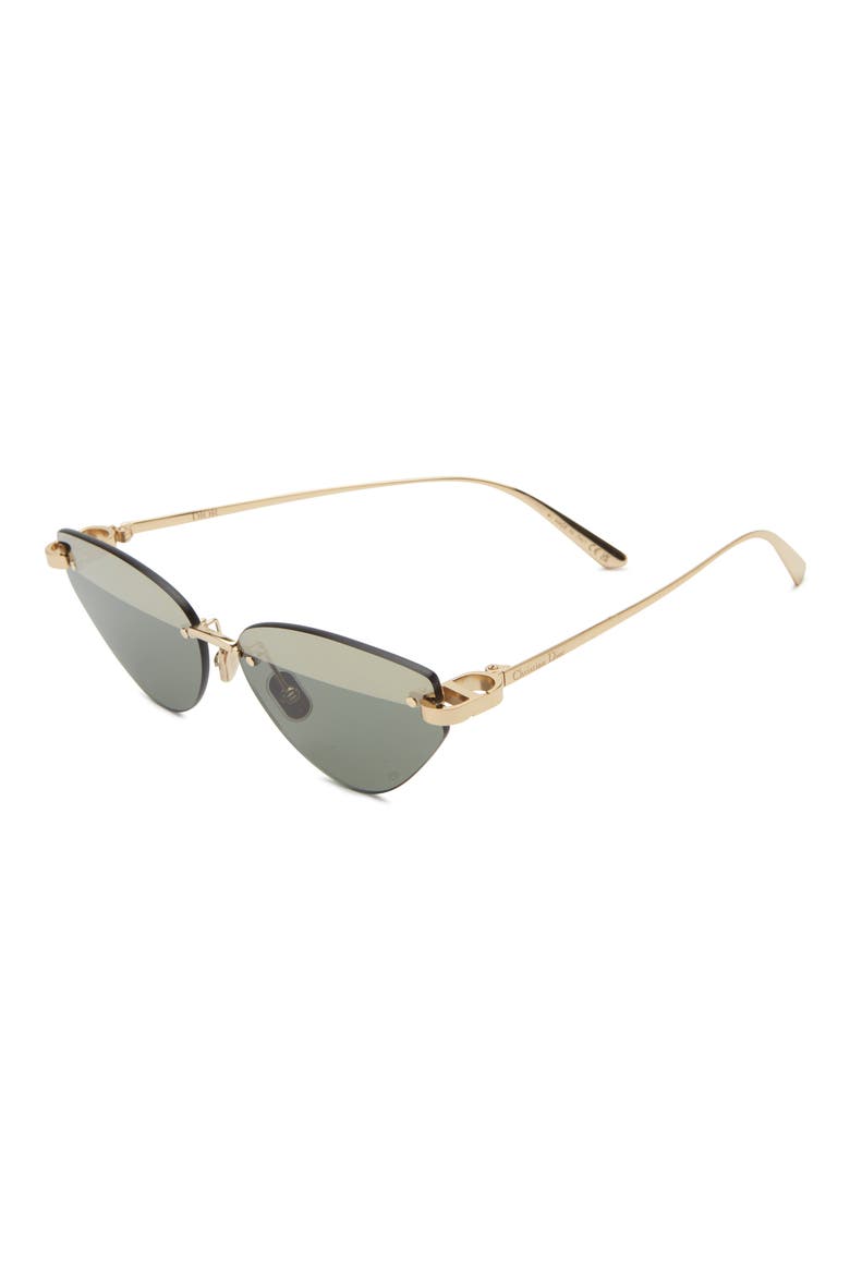 Cdior B5U Rimless Cat Eye Sunglasses, Alternate, color, SHINY GOLD DH / GREEN