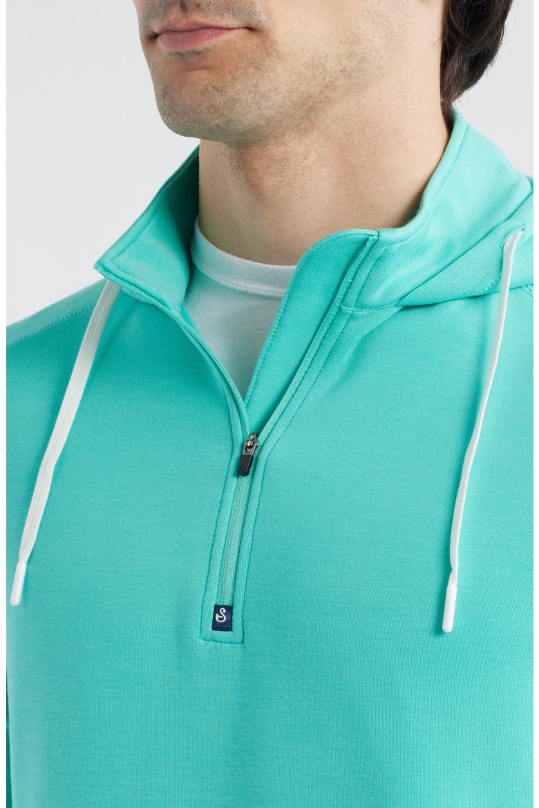 Jonathan Hooded Quarter Zip Performance Pullover, Alternate, color, OCEAN