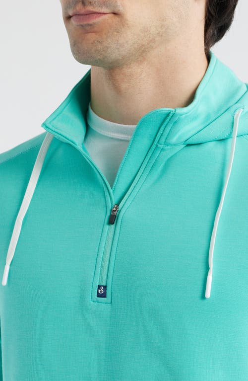 Swannies Jonathan Hooded Quarter Zip Performance Pullover In Blue