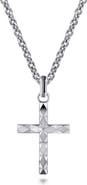 Gabriel & Co. Men's Facets Sterling Silver Cross Pendant Necklace
