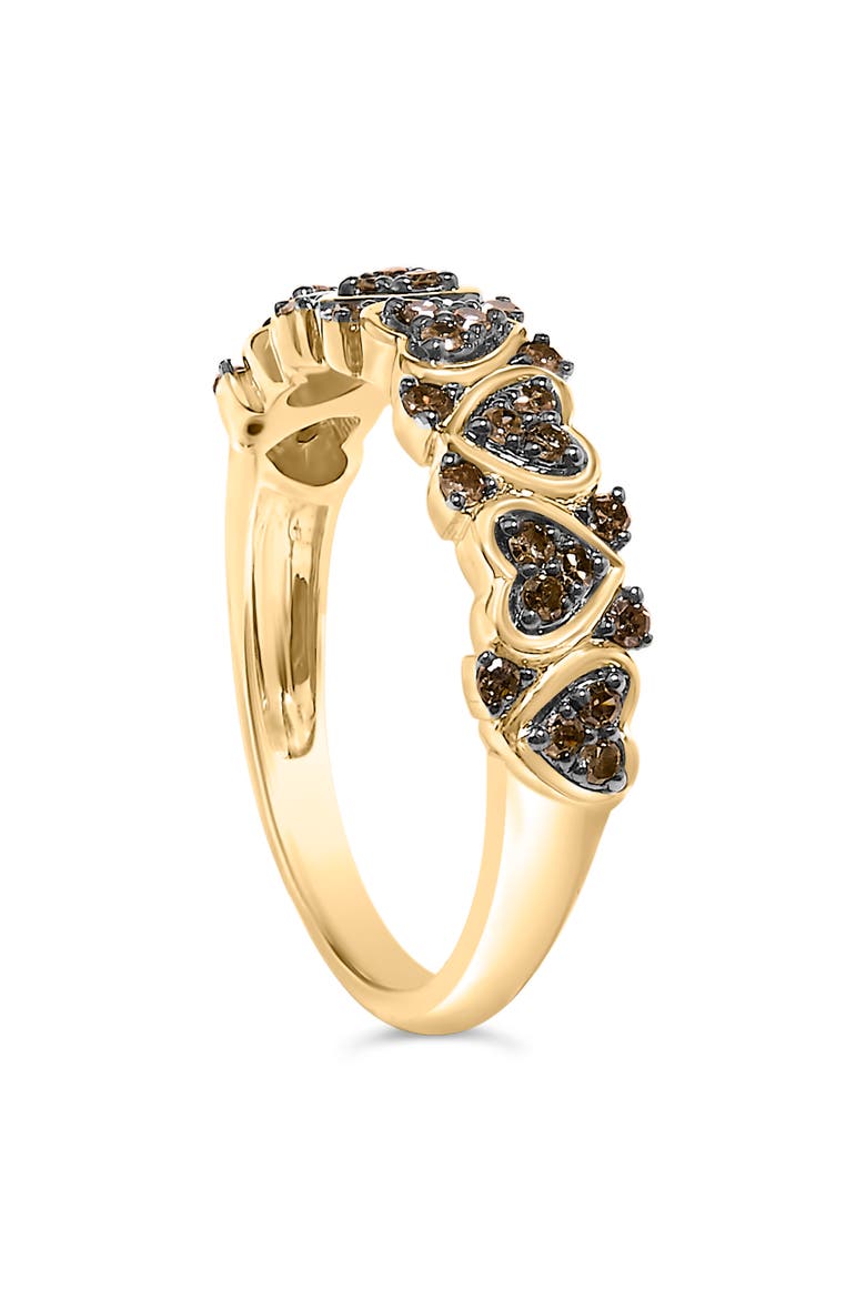 10K Yellow Gold Plated Silver 1/3 cttw Natural Diamond Band Ring, Alternate, color, Yellow Gold over Silver