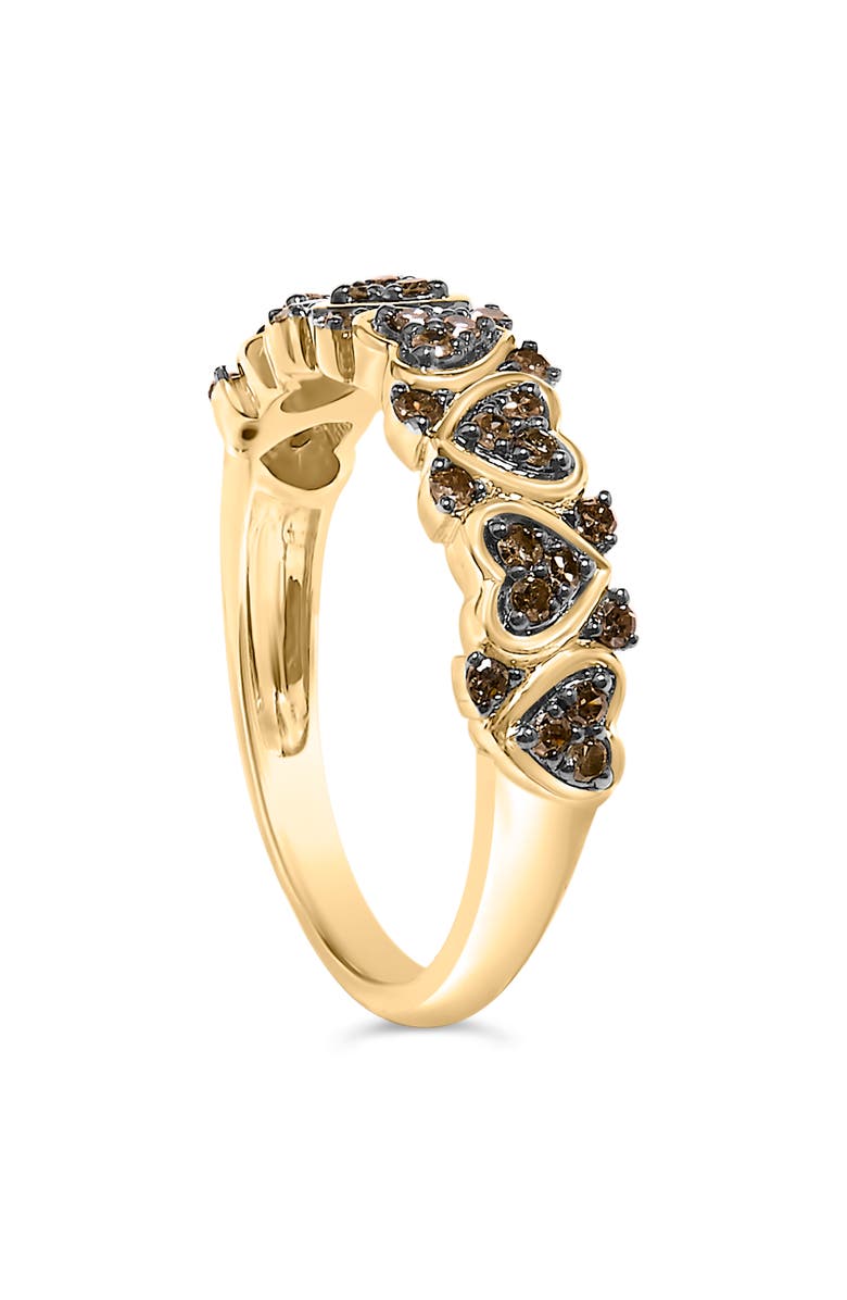 Haus of Brilliance 10K Yellow Gold Plated Silver 1/3 cttw Natural Diamond Band Ring, Alternate, color, Yellow Gold Over Silver