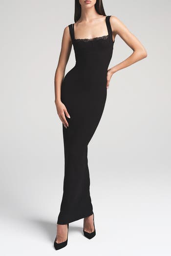 Skims Soft Lounge Lace Dress ニットワンピース SKIMS Soft Lounge Lace Scoop Neck Dress | Saks Fifth Avenue