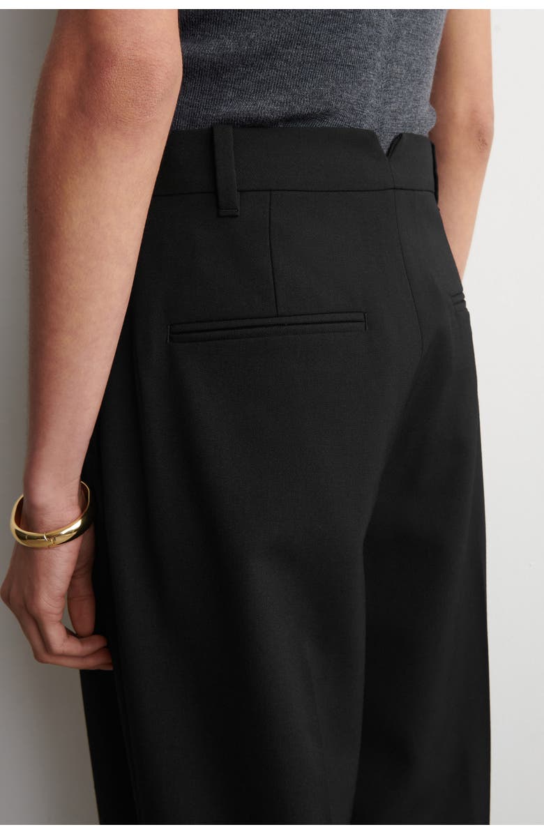 COS Pleated Wool-blend Tapered Trousers, Alternate, color, Black