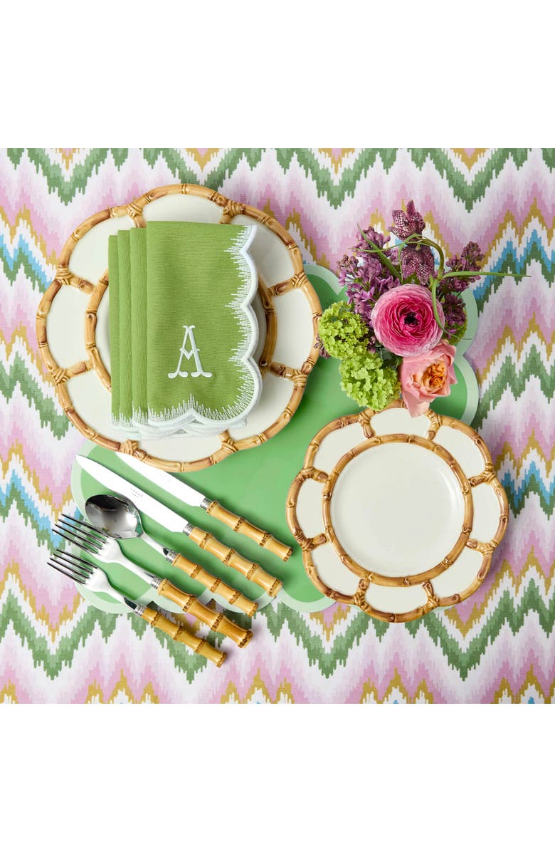 Mrs. Alice Petal Wooden Ceramic Dinner Plate, Alternate, color, Neutral