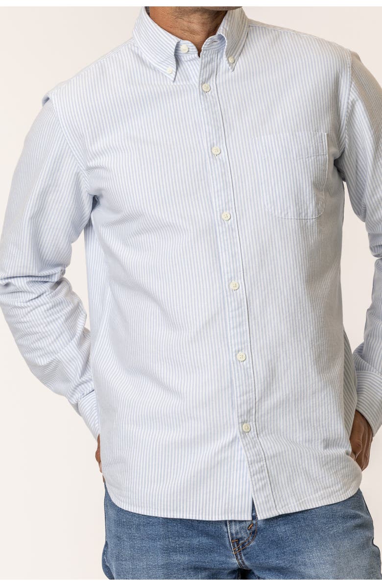 Vottera Organic Cotton Oxford Shirt, Alternate, color, Stripe Blue White