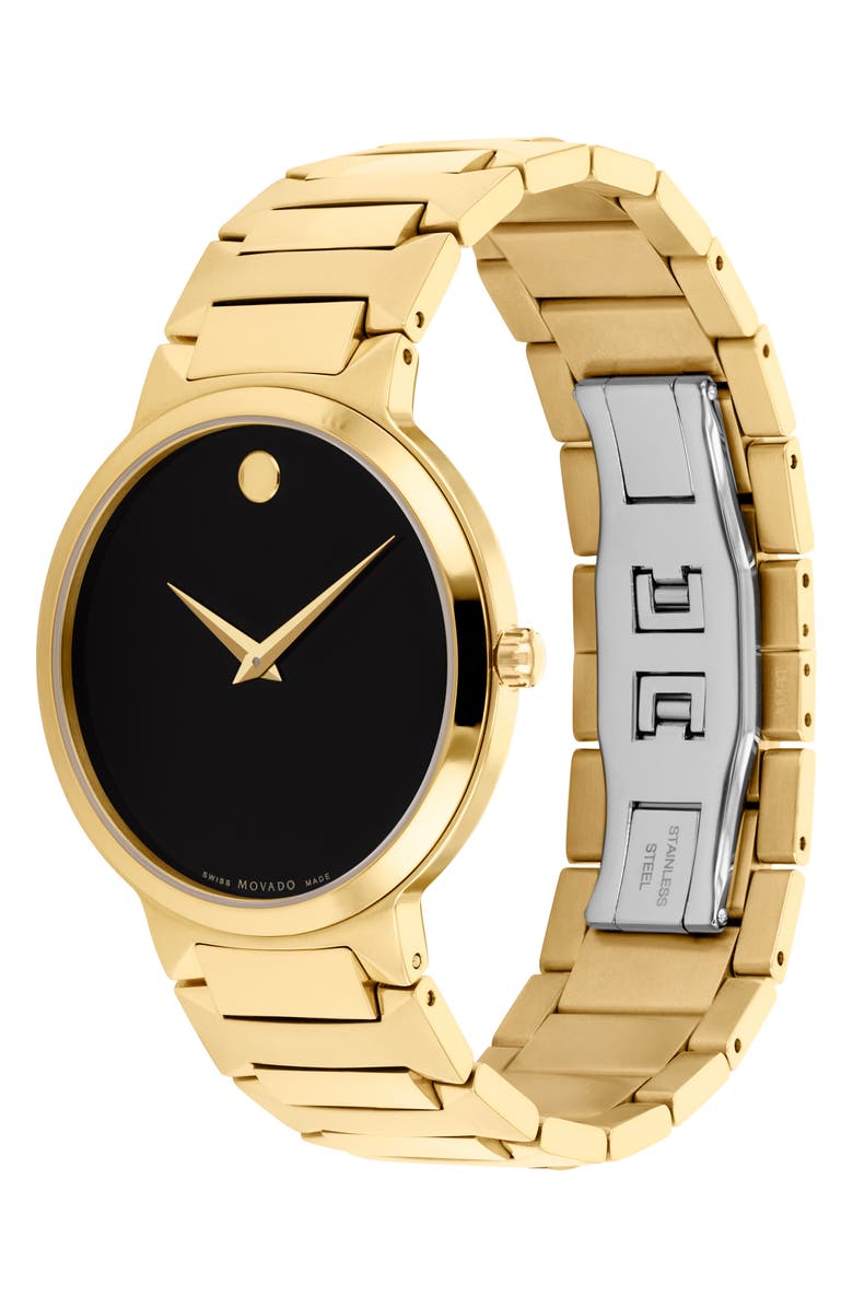Movado Temo Bracelet Watch, 38mm, Alternate, color, Gold/ Black