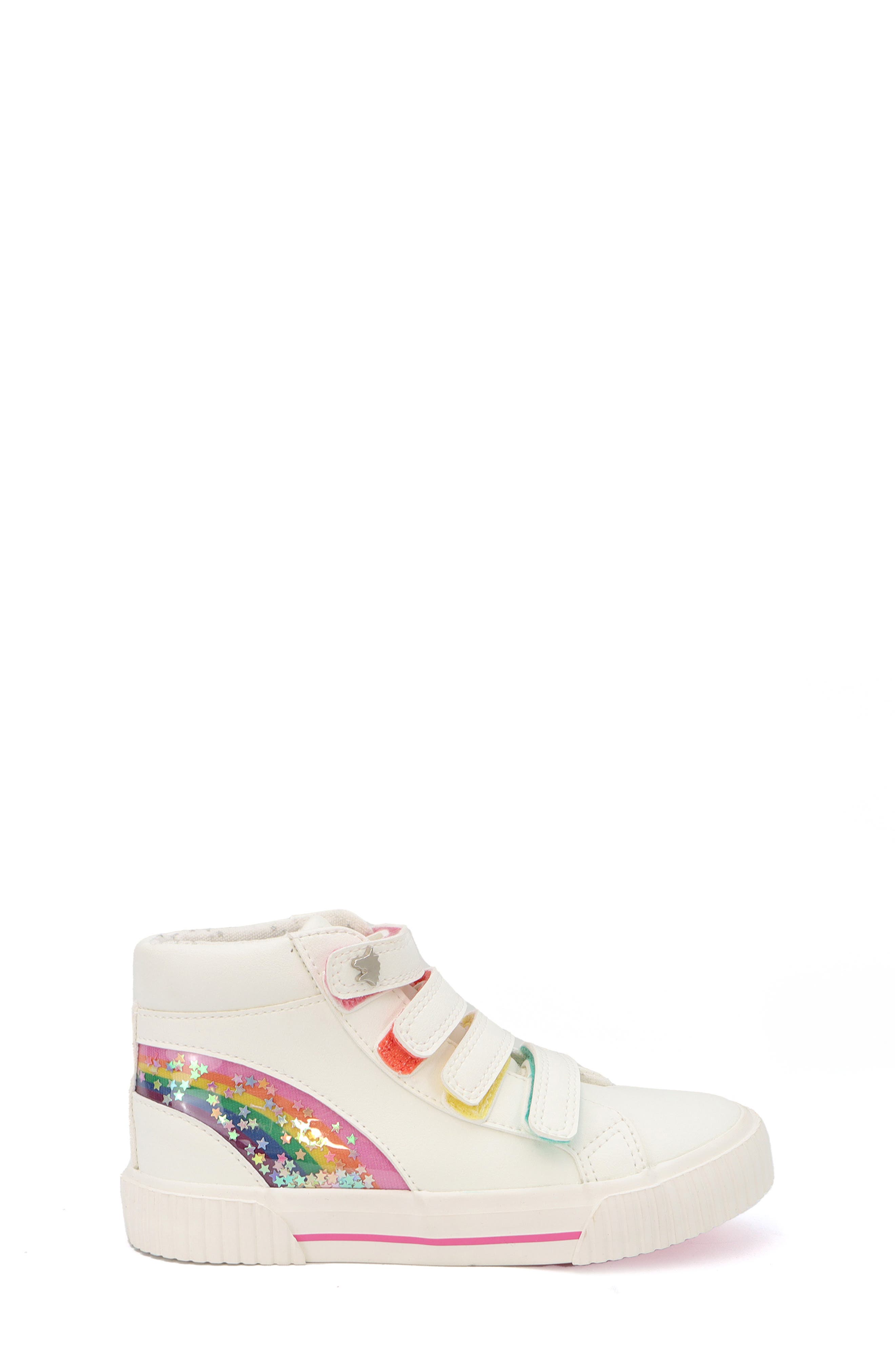 YOKI Kids' Rainbow Detail High Top Sneaker, Alternate, color, 