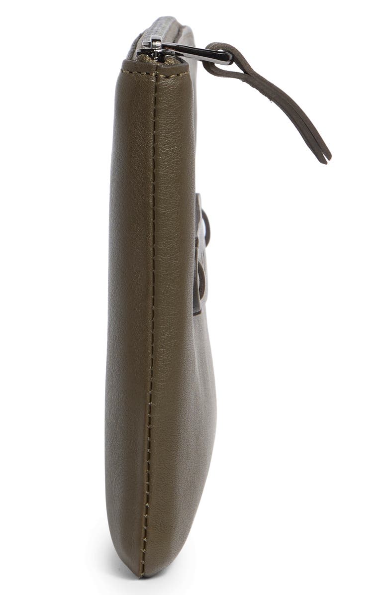 Longchamp Leather Card Case, Alternate, color, Khaki