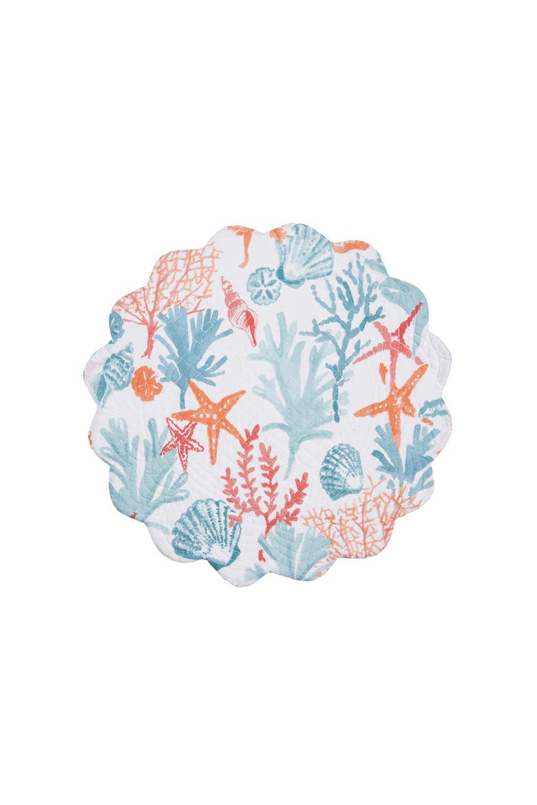 Tangerine Coast Placemats Set of 6, 17", Alternate, color, Blue