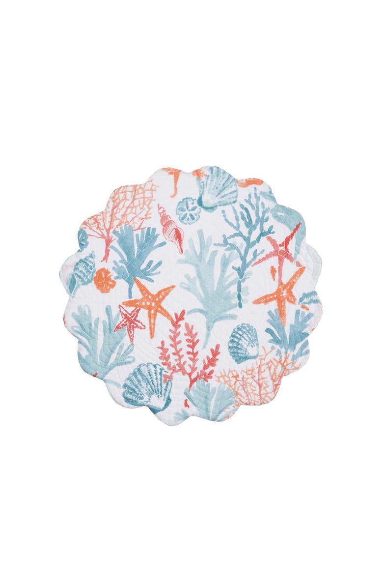 C&F Home Tangerine Coast Placemats Set of 6, 17", Alternate, color, Blue