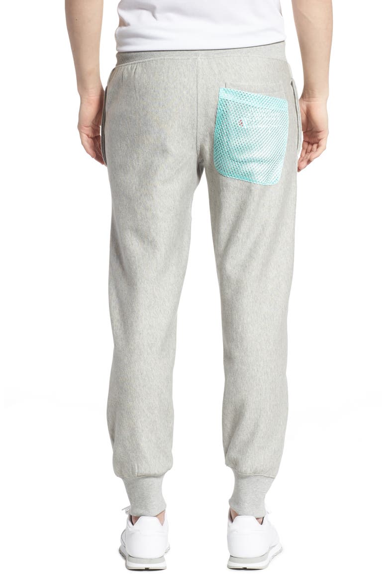 Reverse Weave Shift Sweatpants, Alternate, color, OXFORD GREY/ WATERFALL GREEN