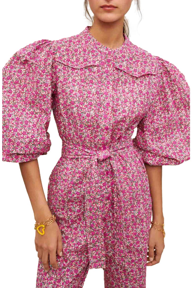 Pyad Floral Print Jumpsuit, Alternate, color, IMPRIME FLEURS BRODEES FUCHSIA